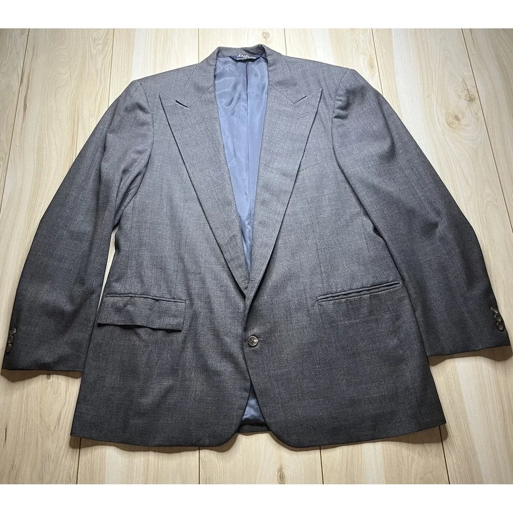 Polo By Ralph Lauren For Perkins Shearer Sports Coat Wool Peak Lapel Mens Sz 42L